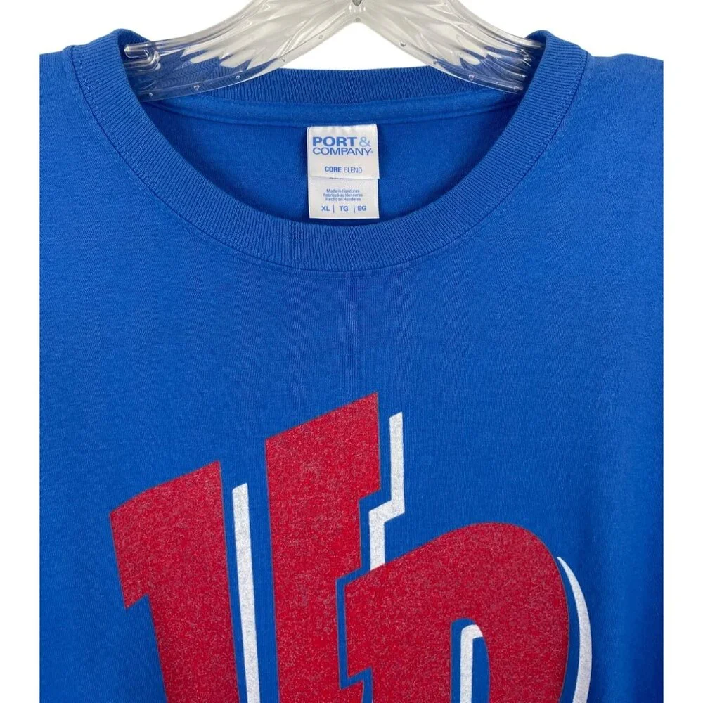 Vintage Logo University of Dayton UD Flyers Blue Graphic T-shirt Mens Size XL - Picture 3 of 7